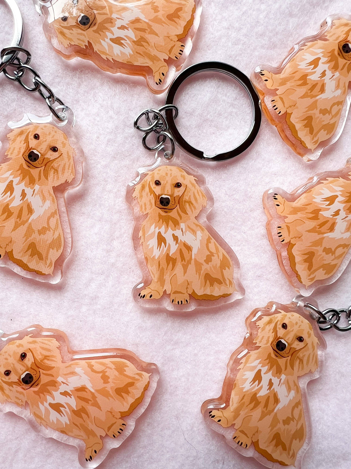 Dachshund (long haired english cream) Keychain