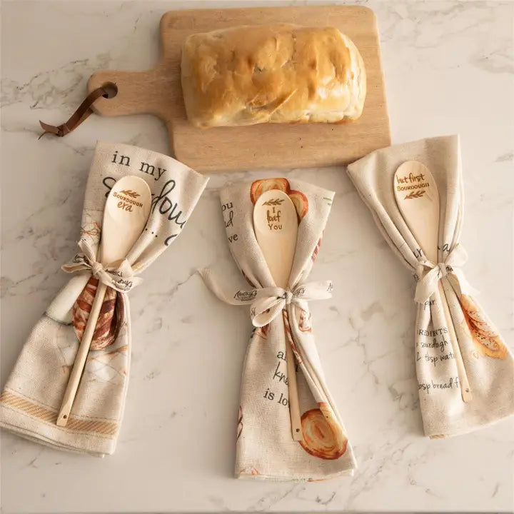 Wooden Spoon and Towel Gift Set