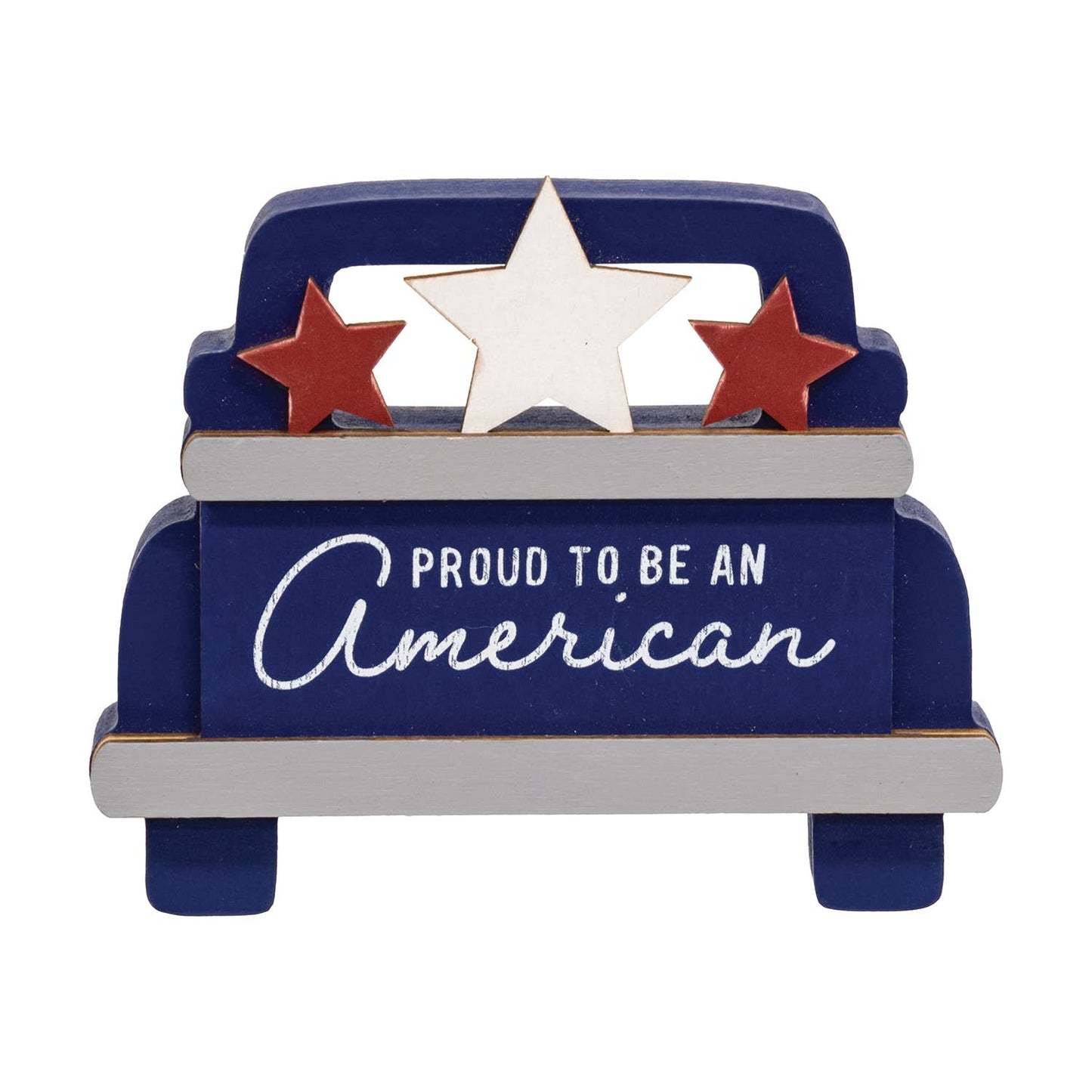 Proud To Be An Americana Chunky Blue Pickup Truck Sitter