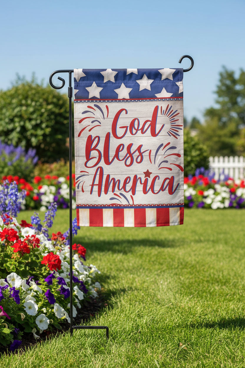 God Bless American Garden Flag
