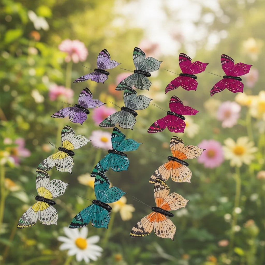 Set of 12 Butterflies on Clips