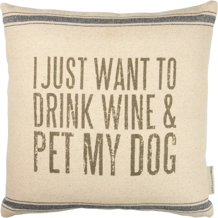Pillow Drink Wine & Pet Dog