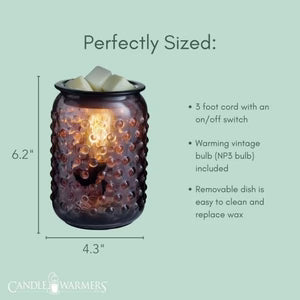 Vintage Style Bulb Illumination Fragrance Warmer Smokey Hobnail