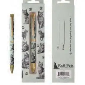 Tabby Silver Cat Ball Point Pen