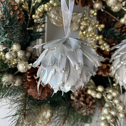 Metallic Silver Christmas Ornament