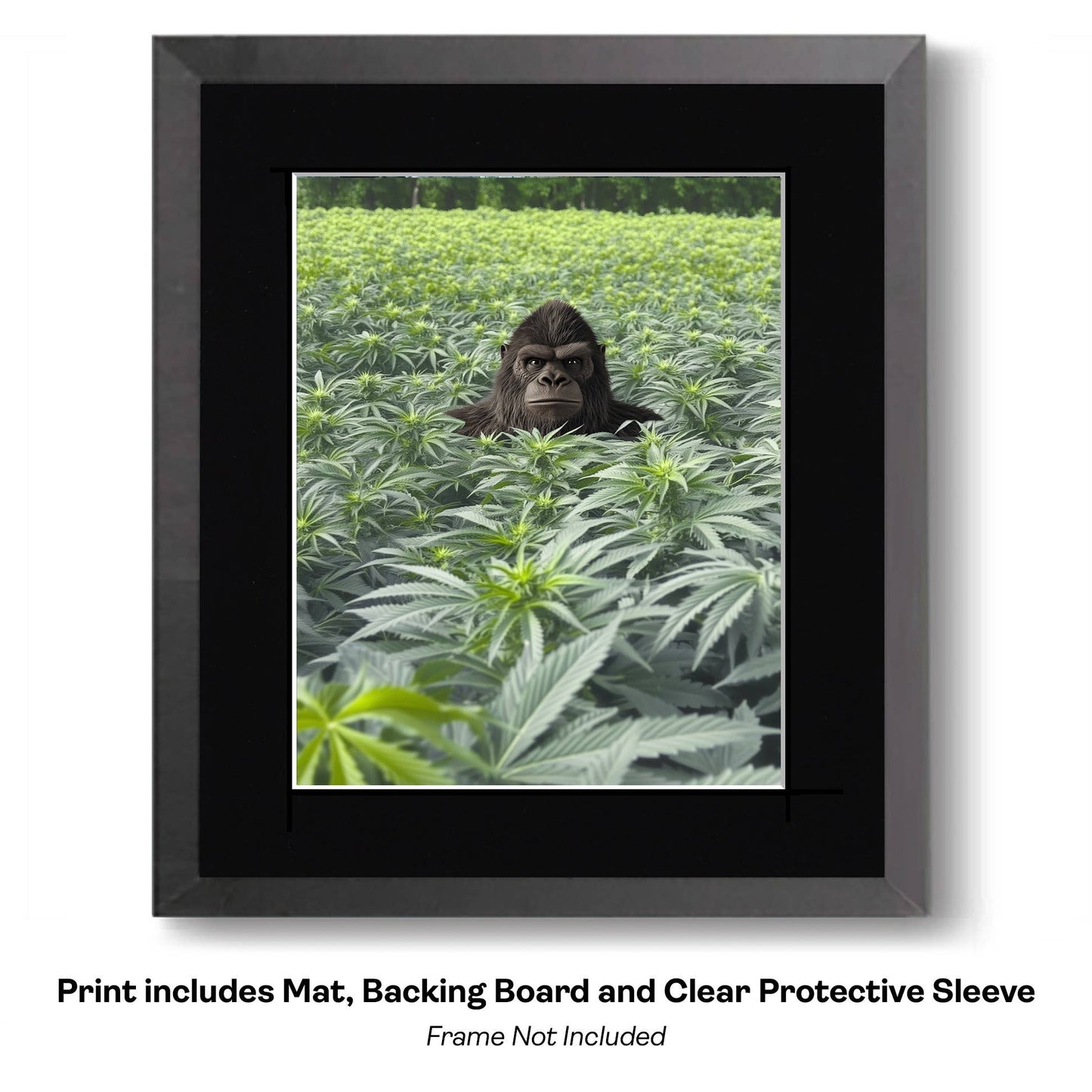 Vintage Photograph of Bigfoot Summer Memory Cryptids Art Prints - Bigfoot Prints – 8″x10″ Artwork in 11″x14″ Mat