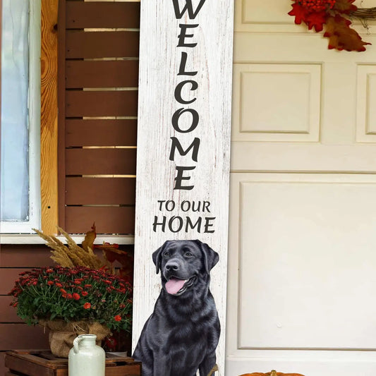 Black Lab Welcome Sign