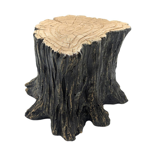 Tree Stump Pedestal 4 IN Tall Bigfoot Display Stand: Dark Brown