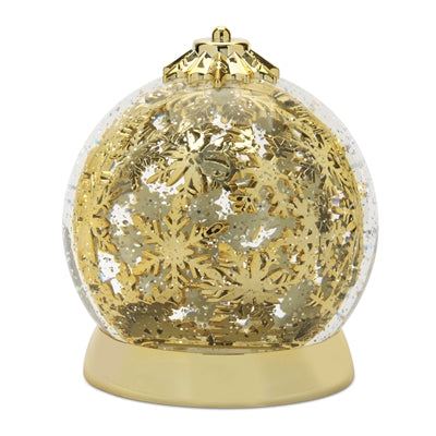 Gold Rotating Snowflake Snow Globe