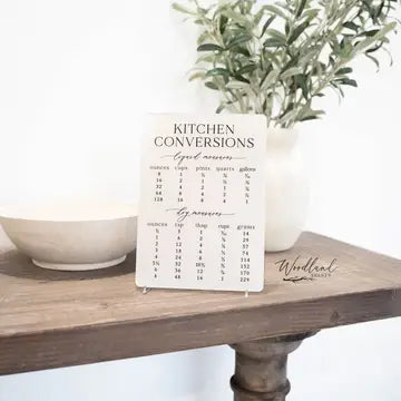 Kitchen Conversions Chart Sign