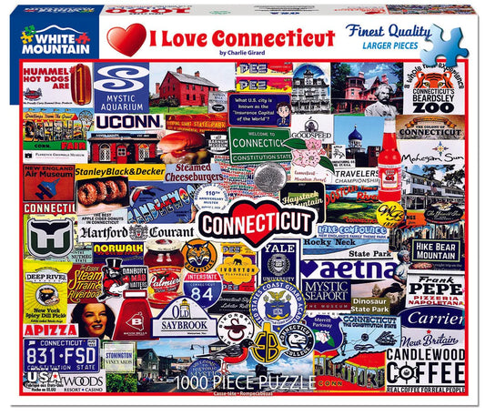 I Love Connecticut - 1000 Piece Jigsaw Puzzle