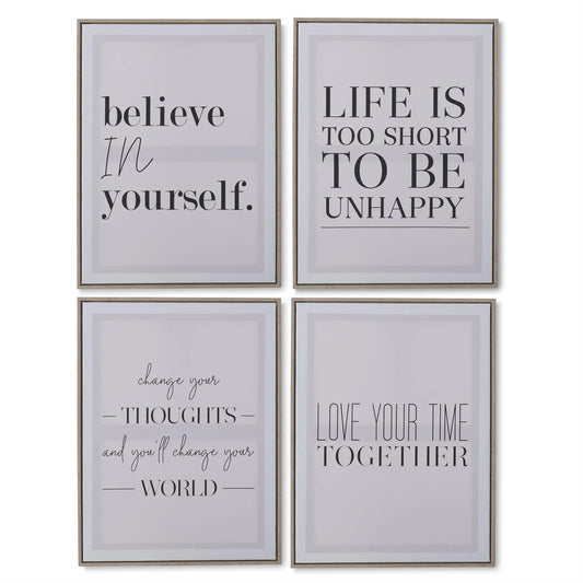 Wood Framed White Inspirational Sign