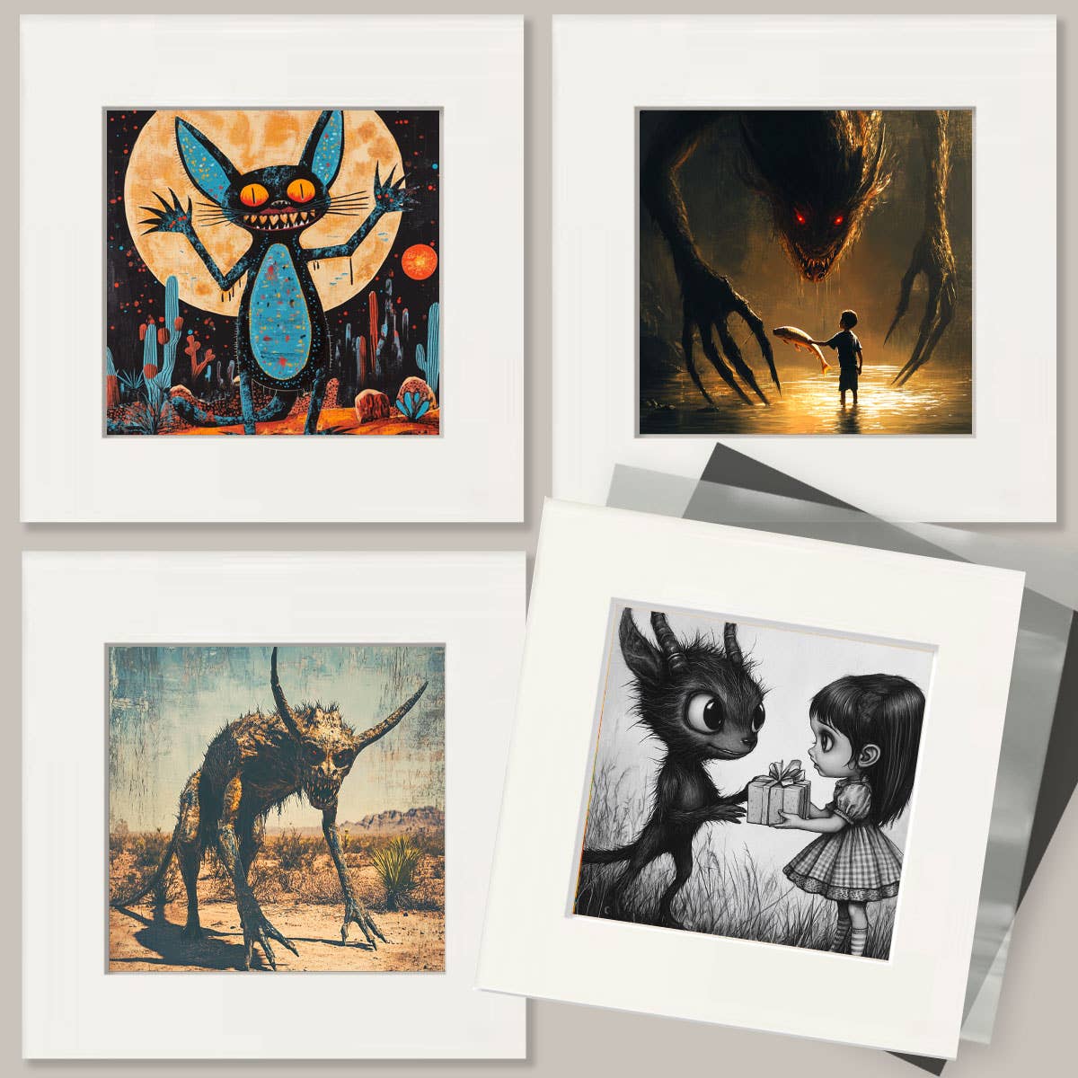 Sasquatch Picnic - Bigfoot - Mythical Beasts Wall Art Prints – 8″x10″ Artwork for 11″x14″ Frame