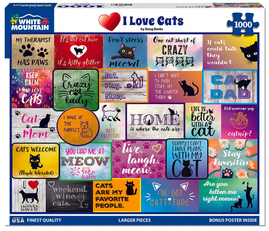 I Love Cats - 1000 Piece Jigsaw Puzzle