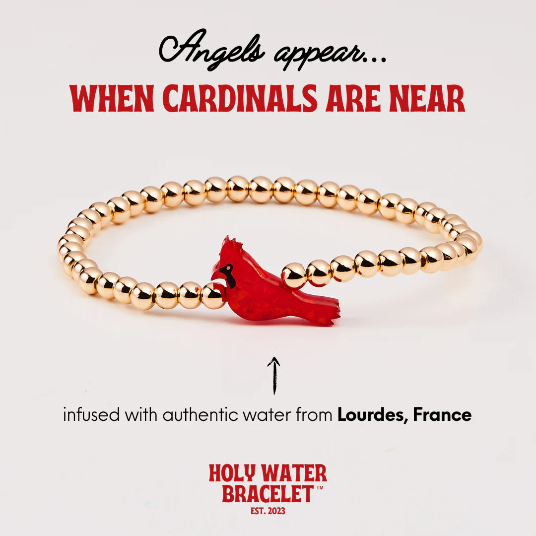 Holy Water Red Cardinal Bracelet - Gold