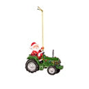 3.75" Resin Tractor with Christmas Character Ornament
