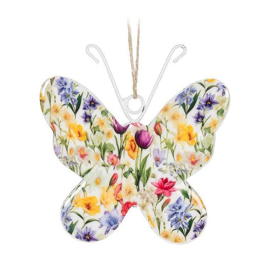 Flower Butterfly Ornament-4"H