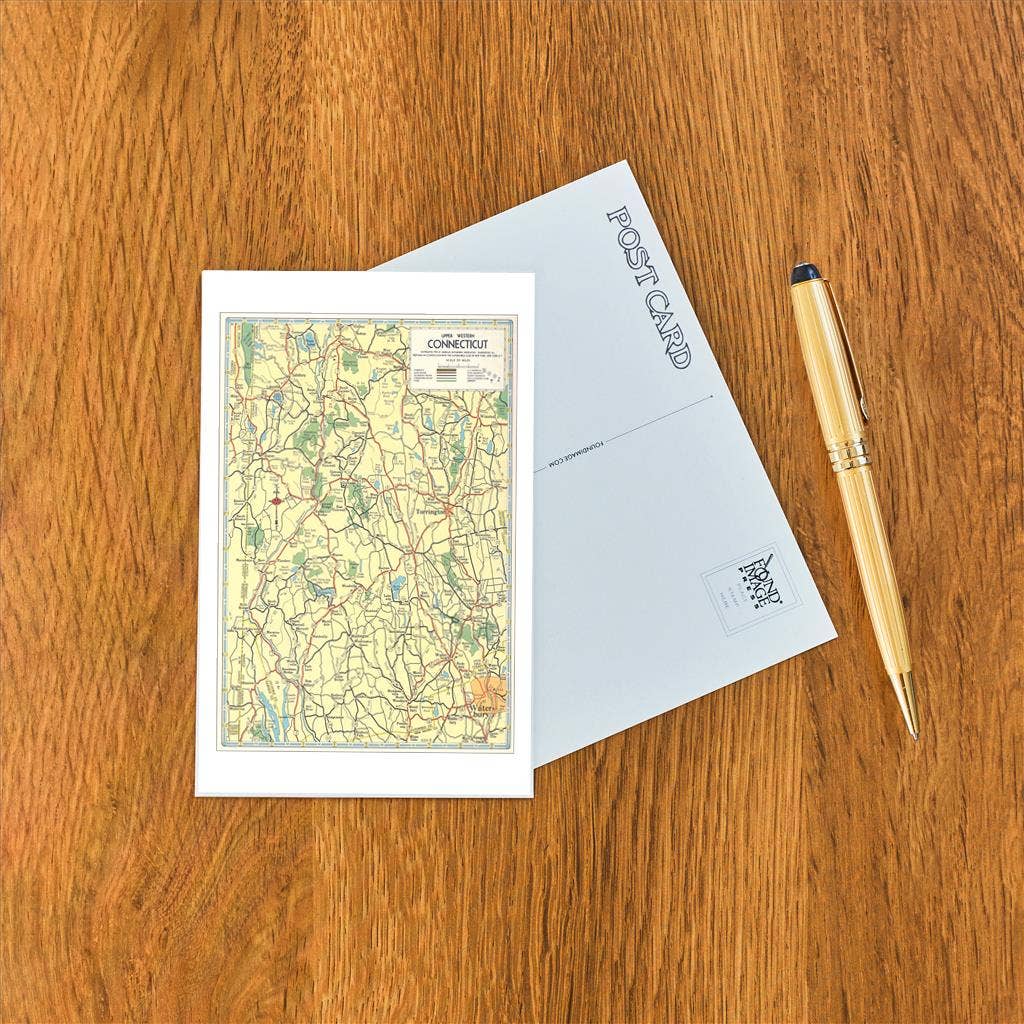 Postcard CT-275 Map of Connecticut