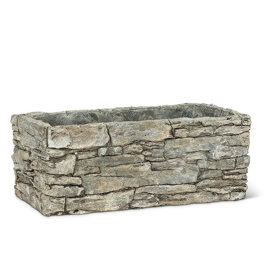 Rectangular Stacked Stone Planter