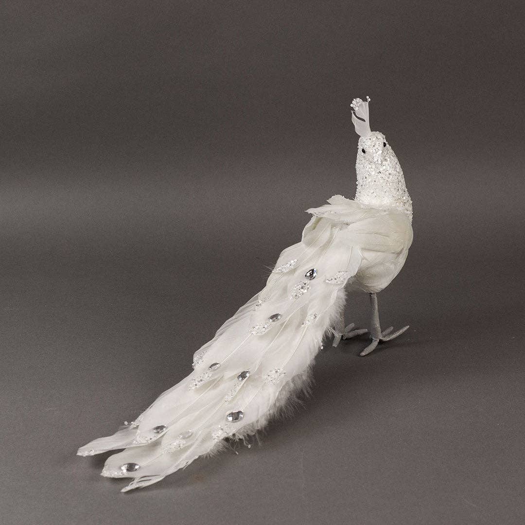 White Peacock Ornament: 18"