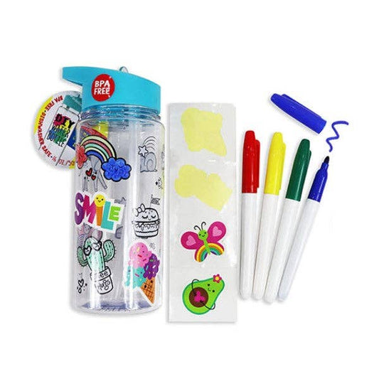 DIY Design Doodle 16 oz Water Bottle Marker & Sticker Kit