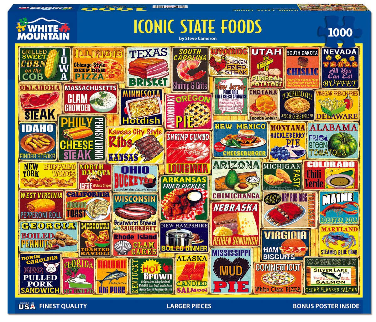 Iconic State Foods - 1000 Piece Jigsaw Puzzle