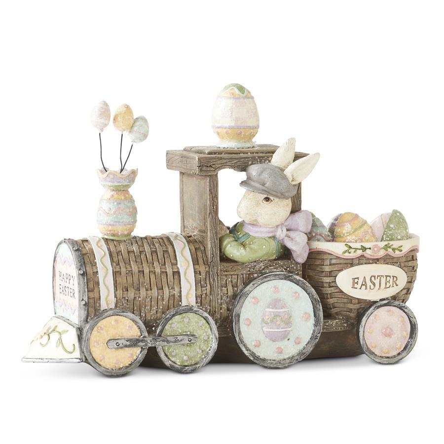 11 Inch HAPPY EASTER Glittered Bunny Train