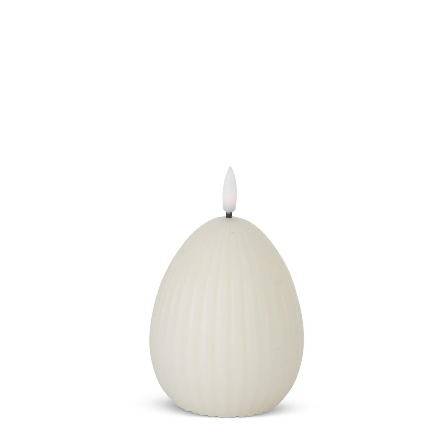 5.25 Inch White Accordion LED Egg Candle w/Timer