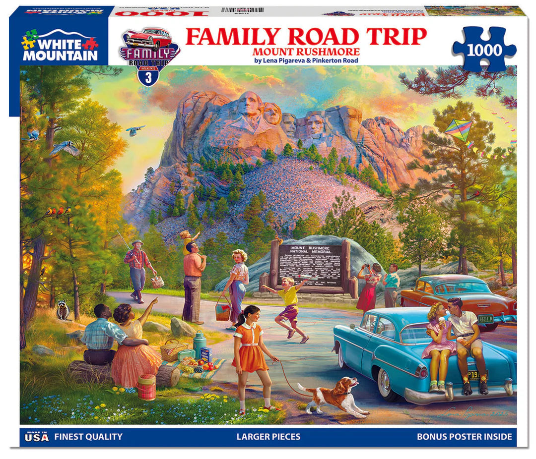 Family Road Trip-Mt Rushmore - 1000 Piece Jigsaw Puzzle