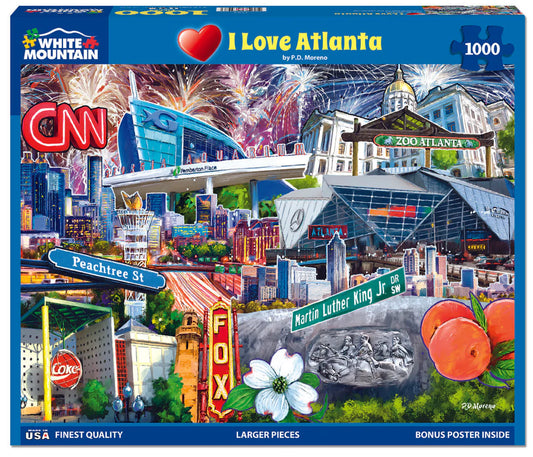 I Love Atlanta - 1000 Piece Jigsaw Puzzle