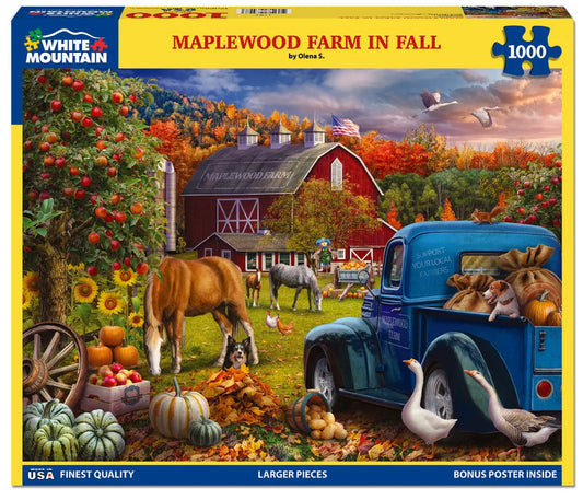 Maplewood Farm in Fall - 1000 Piece Jigsaw Puzzle