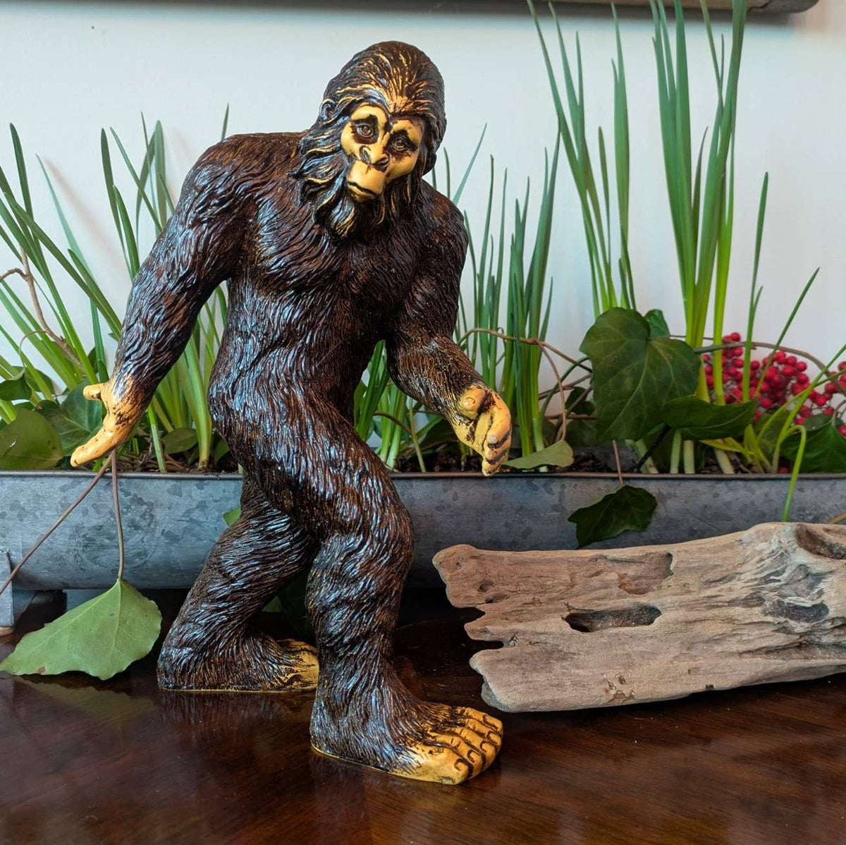 Bigfoot Classic Standing Statue 11.5 inch H w/ metal stake: Stonewash