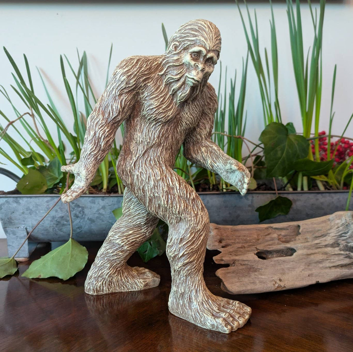 Bigfoot Classic Standing Statue 11.5 inch H w/ metal stake: Stonewash
