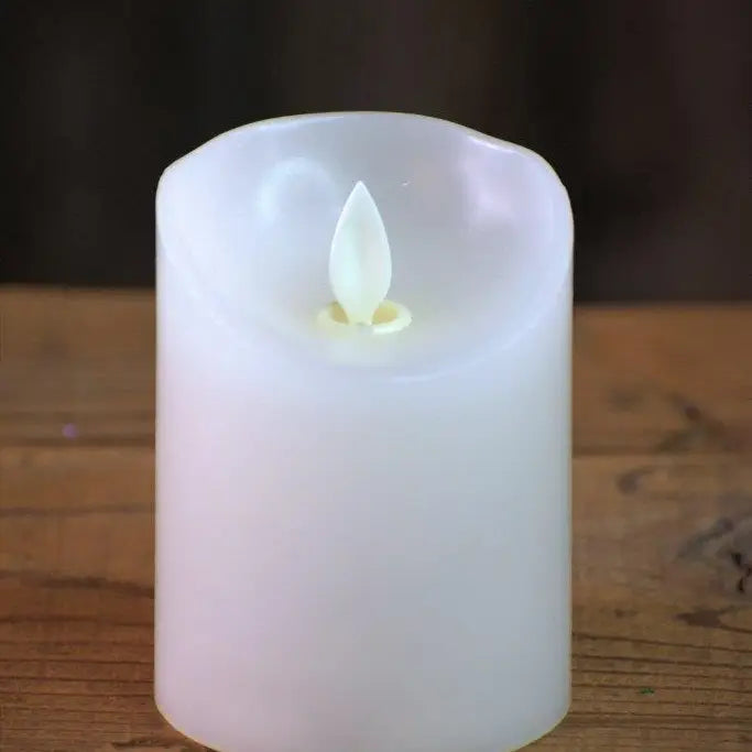 White Timered Moving Flame LED Candle 3x4in | default - #CQ298