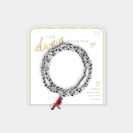 I Am Always With You Bead Bracelet - Silver