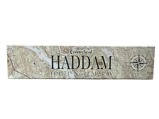Pine Coordinate Sign - Haddam