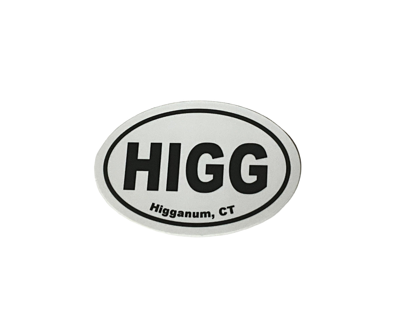 Higganum CT Oval Sticker Vinyl Decal: 5"
