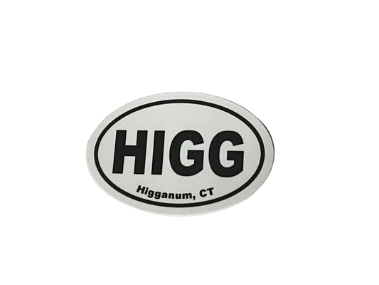 Higganum CT Oval Sticker Vinyl Decal: 5"
