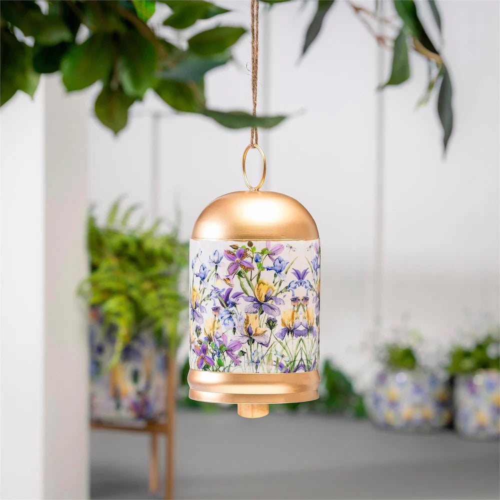 Golden Lilac Printed Metal Bell