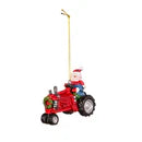 3.75" Resin Tractor with Christmas Character Ornament