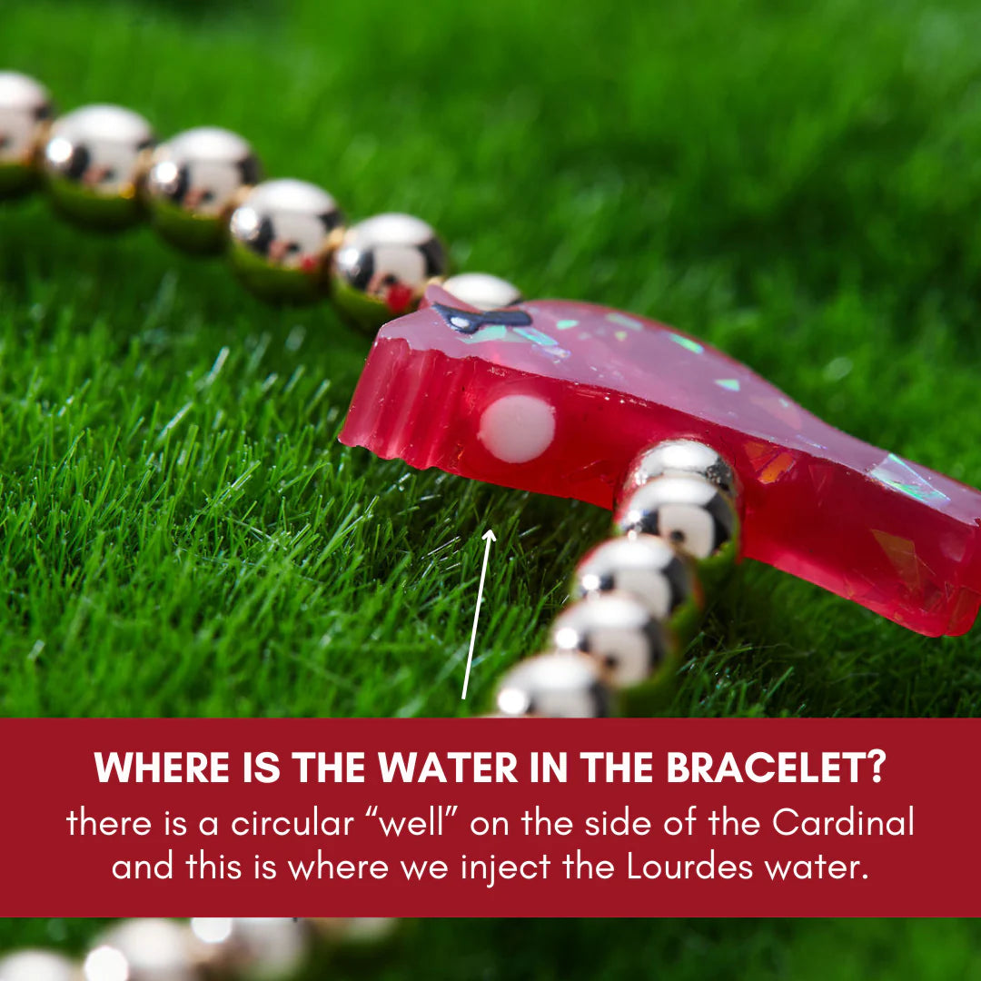 Holy Water Red Cardinal Bracelet - Gold