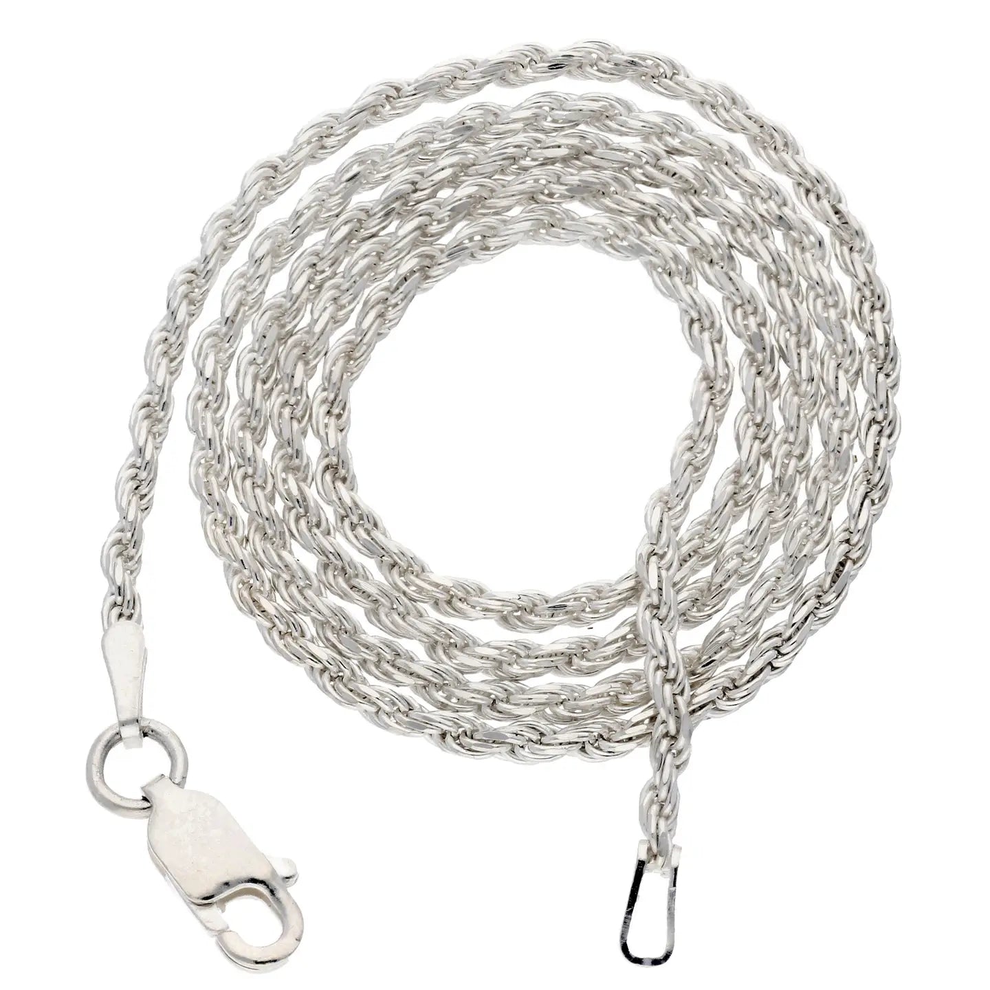 Sterling silver diamond cut necklace