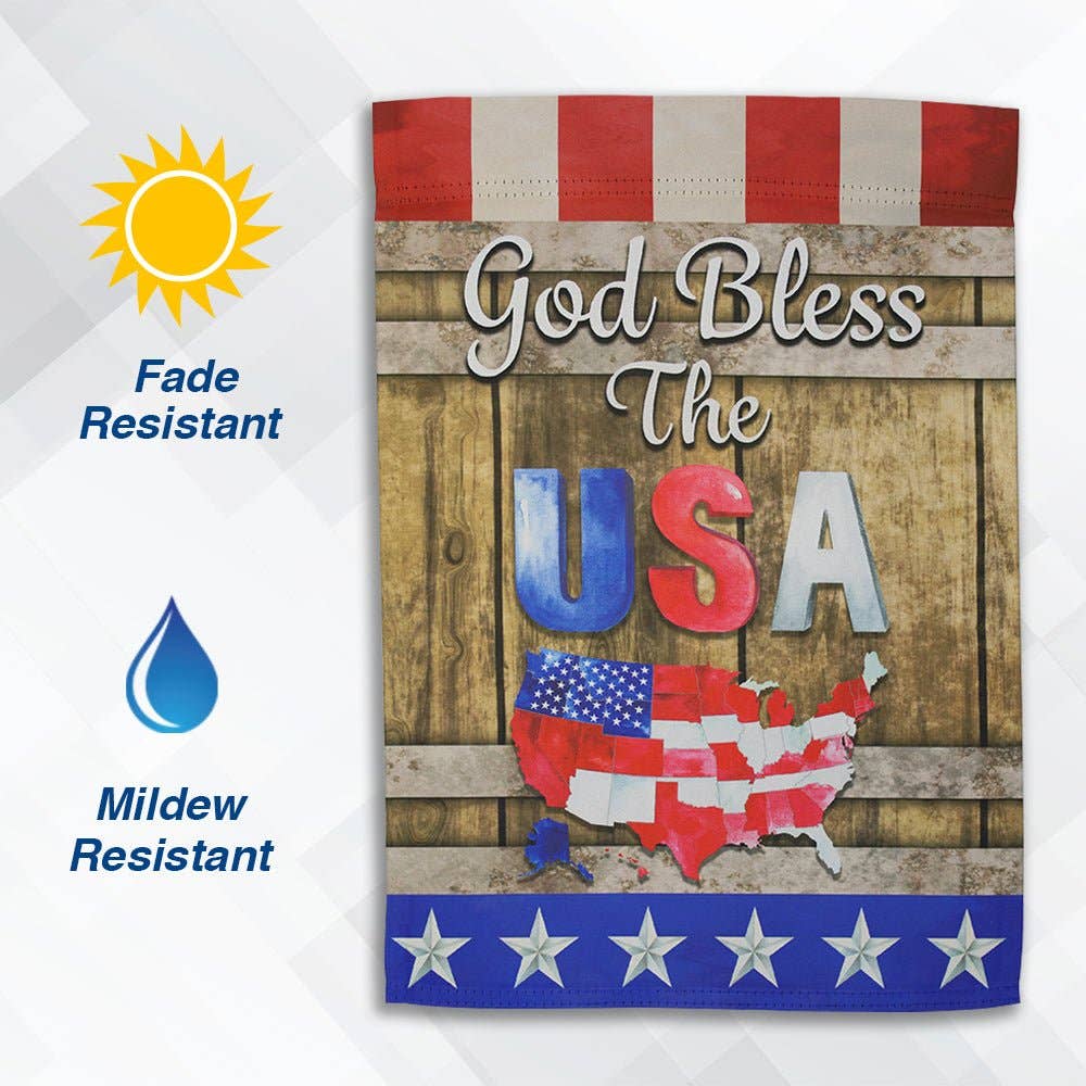 H&G Studios God Bless the USA 12x18in Garden Flag