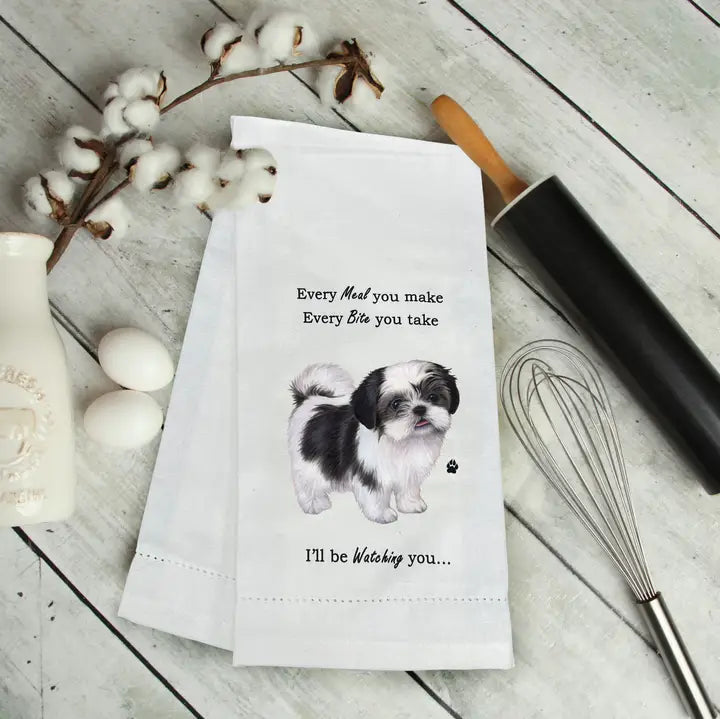 Black and White Shih Tzu Kitchen Towel