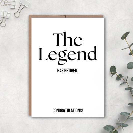 The Legend Has Retired Card