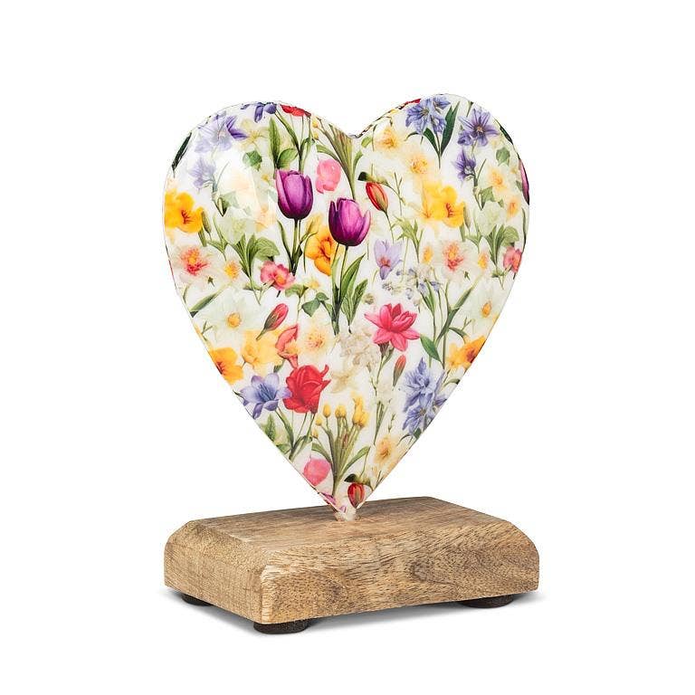 Flower Heart on Base-5"H