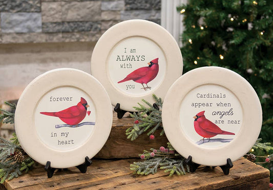 Cardinal Plate, 3 Assorted