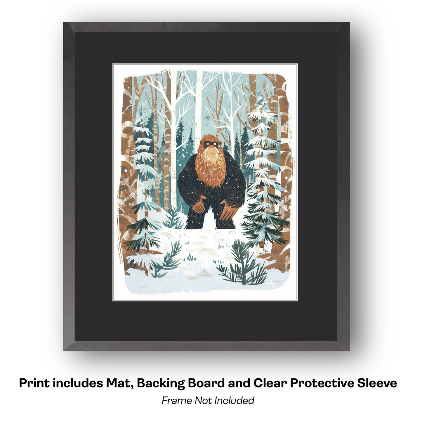 Bigfoot Banjo Bob by the Lake - Art Prints – 8″x10″ Artwork in 11″x14″ Mat