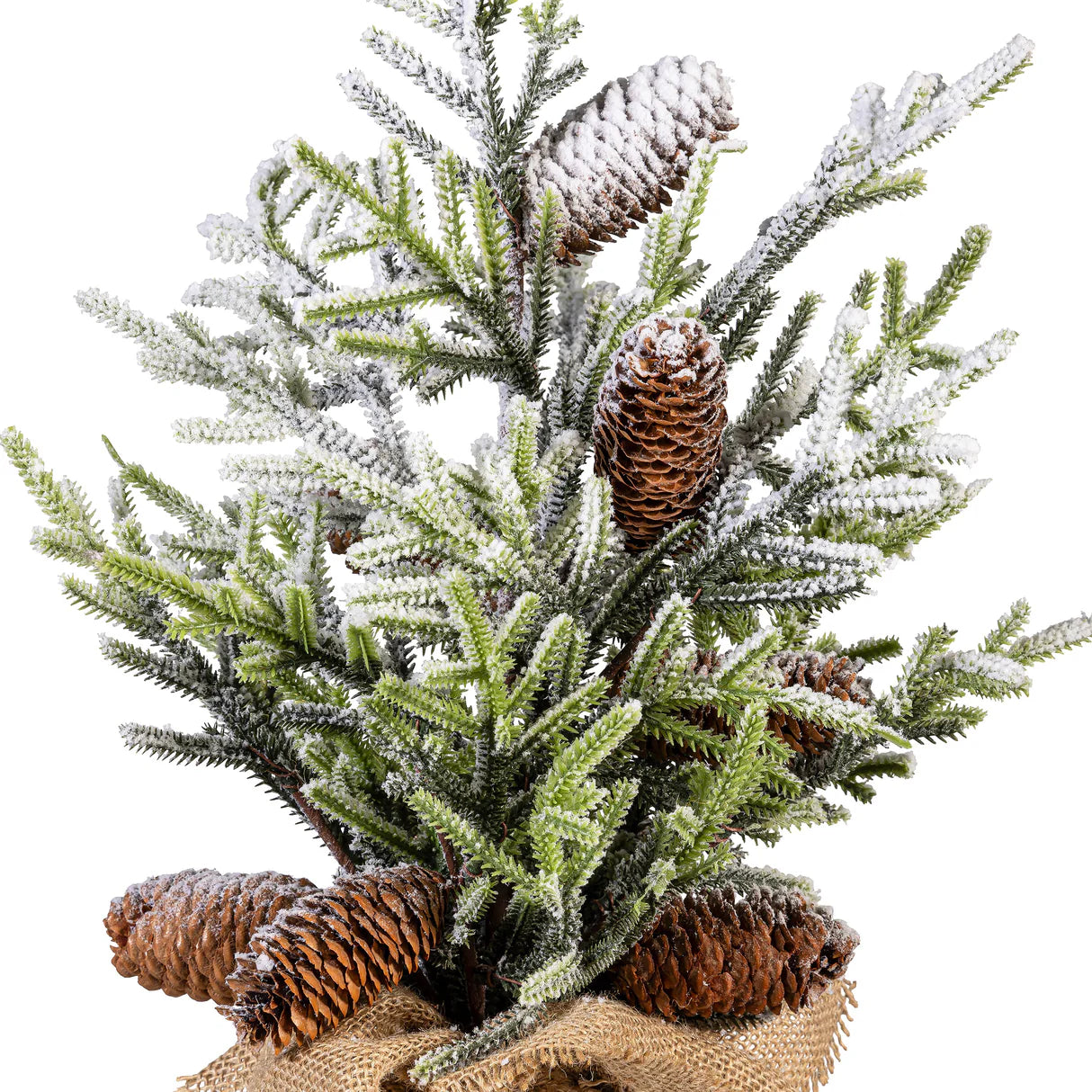 17.5" Indoor/Outdoor Artificial Winter Artificial Tree in Burlap Sack