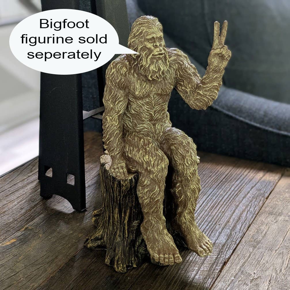 Tree Stump Pedestal 4 IN Tall Bigfoot Display Stand: Dark Brown